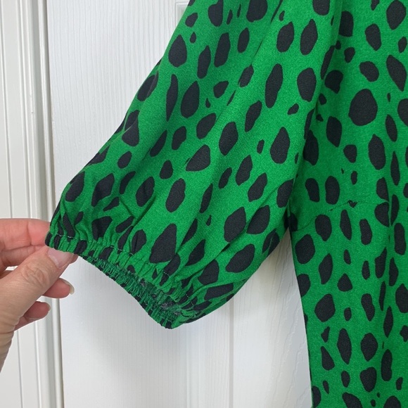 Reformation Kelly green and black Dulce mini dress sz 4 - Picture 7 of 13